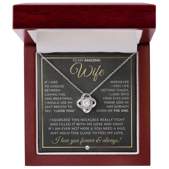 ShineOn Fulfillment Necklaces Romantic Gift For Wife Beautiful Womens Pendant Necklace For Your Wife Heartfelt Message For Her Sentimental Christmas gift