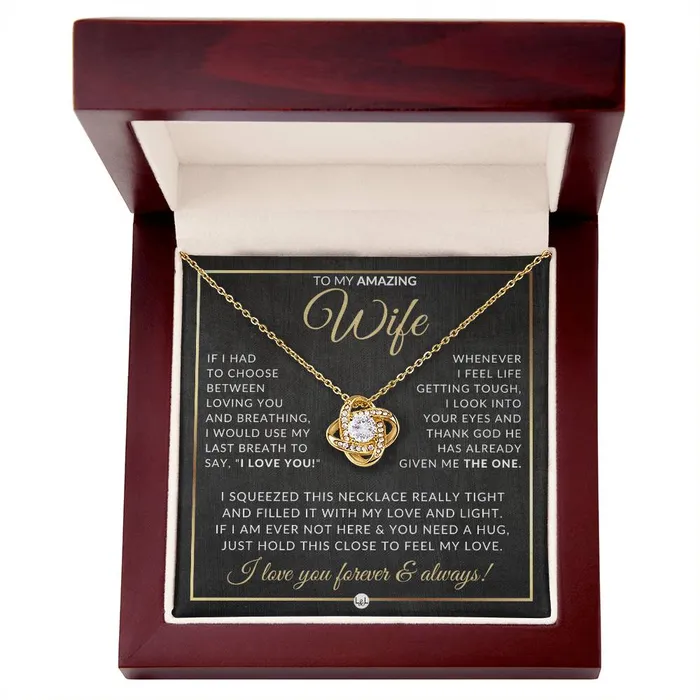 ShineOn Fulfillment Necklaces Romantic Gift For Wife Beautiful Womens Pendant Necklace For Your Wife Heartfelt Message For Her Sentimental Christmas gift