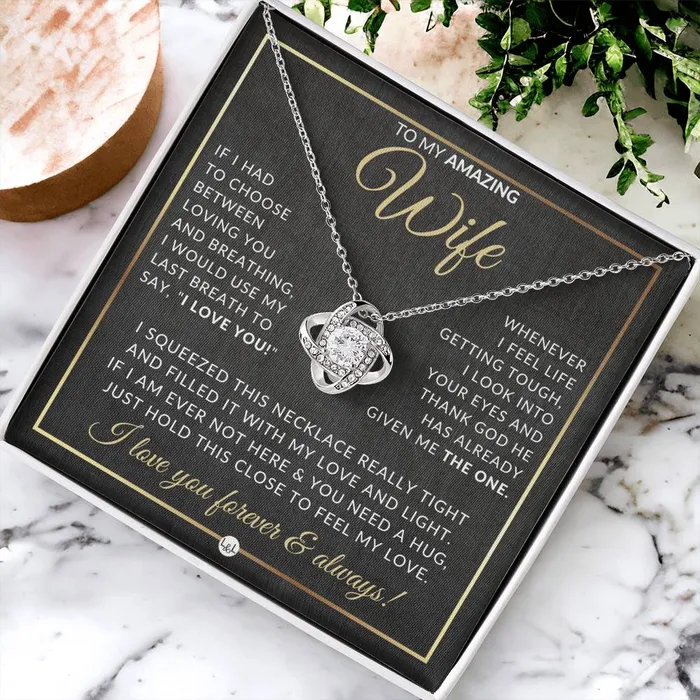 ShineOn Fulfillment Necklaces Romantic Gift For Wife Beautiful Womens Pendant Necklace For Your Wife Heartfelt Message For Her Sentimental Christmas gift