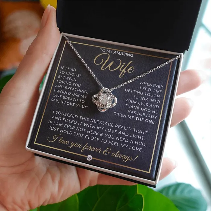 ShineOn Fulfillment Necklaces Romantic Gift For Wife Beautiful Womens Pendant Necklace For Your Wife Heartfelt Message For Her Sentimental Christmas gift