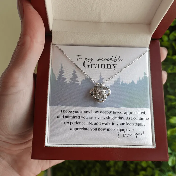 ShineOn Fulfillment To My Incredible Granny Love Knot Pendant Necklace The Perfect Gift for Your Granny Necklaces