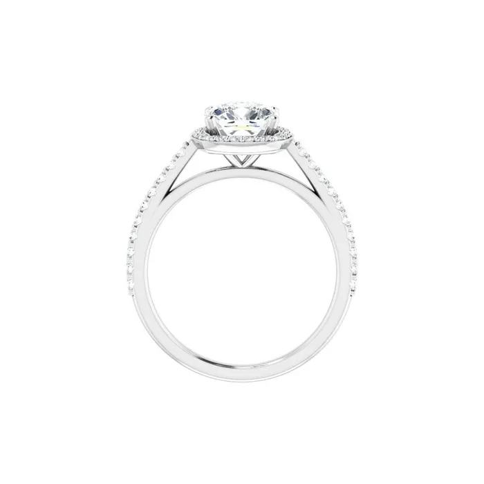 STULLER Rings Ever Ever 14K White Gold 33ctw Cushion Halo Style Diamond SemiMount Engagement Ring STULLER Rings Ever Ever 14K White Gold 33ctw Cushion Halo Style Diamond SemiMount Engagement Ring