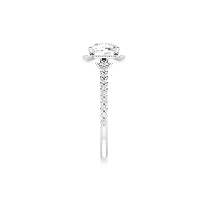 STULLER Rings Ever Ever 14K White Gold 33ctw Cushion Halo Style Diamond SemiMount Engagement Ring STULLER Rings Ever Ever 14K White Gold 33ctw Cushion Halo Style Diamond SemiMount Engagement Ring