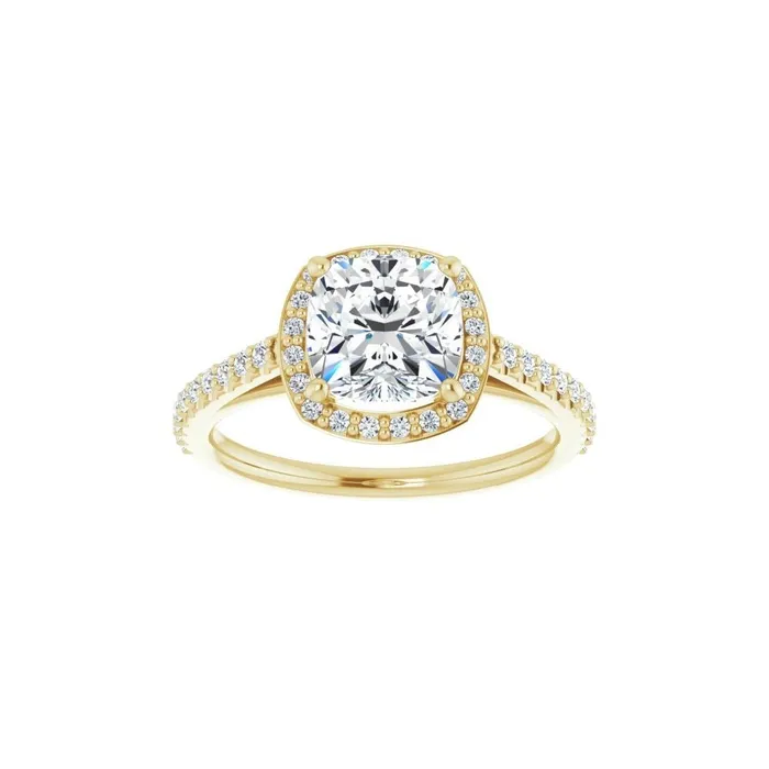 STULLER Rings Ever Ever 14K White Gold 33ctw Cushion Halo Style Diamond SemiMount Engagement Ring STULLER Rings Ever Ever 14K White Gold 33ctw Cushion Halo Style Diamond SemiMount Engagement Ring