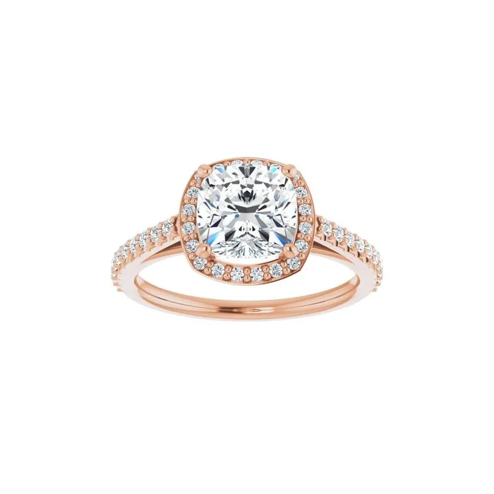 STULLER Rings Ever Ever 14K White Gold 33ctw Cushion Halo Style Diamond SemiMount Engagement Ring STULLER Rings Ever Ever 14K White Gold 33ctw Cushion Halo Style Diamond SemiMount Engagement Ring