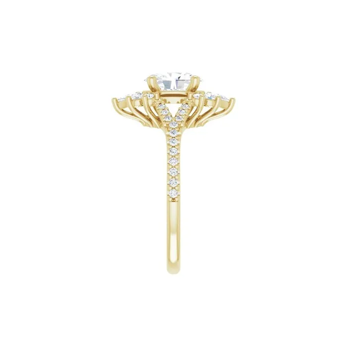 STULLER Rings Ever Ever 14K Yellow Gold 8x6 centerctw 4 Prong Style Diamond SemiMount Engagement Ring STULLER Rings Ever Ever 14K Yellow Gold 8x6 centerctw 4 Prong Style Diamond SemiMount Engagement Ring