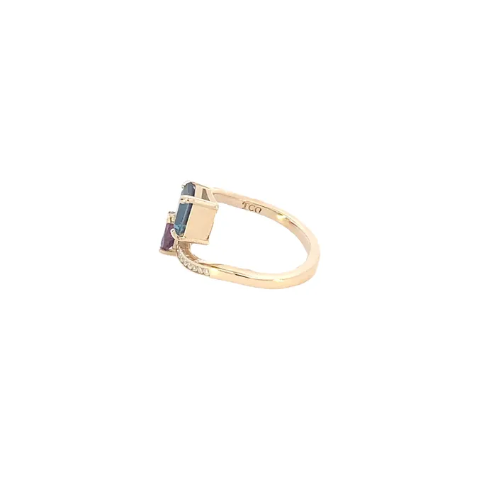 Thollot Custom Originals In Stock Only Rings Thollot Custom Original 14K Yellow Gold 004ctw Bypass Style Topaz and Rhodolite Garnet Ring Thollot Custom Originals In Stock Only Rings Thollot Custom Original 14K Yellow Gold 004ctw Bypass Style Topaz and Rhodolite Garnet Ring