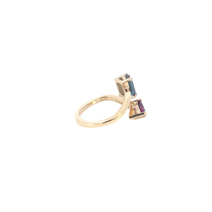 Thollot Custom Originals In Stock Only Rings Thollot Custom Original 14K Yellow Gold 004ctw Bypass Style Topaz and Rhodolite Garnet Ring Thollot Custom Originals In Stock Only Rings Thollot Custom Original 14K Yellow Gold 004ctw Bypass Style Topaz and Rhodolite Garnet Ring