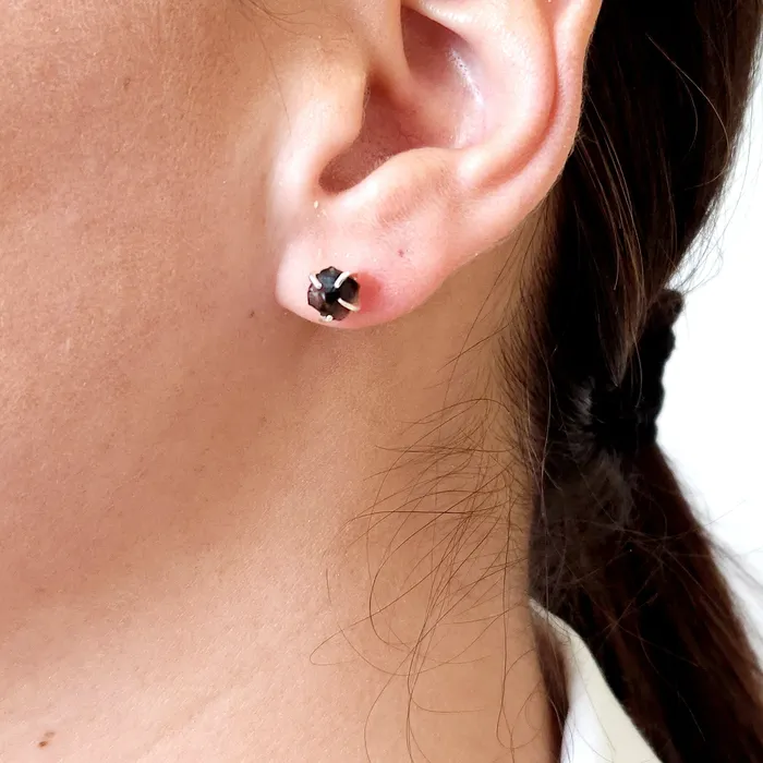 Tiny Raw Smoky Quartz Earrings Uniquelan Jewelry Earrings