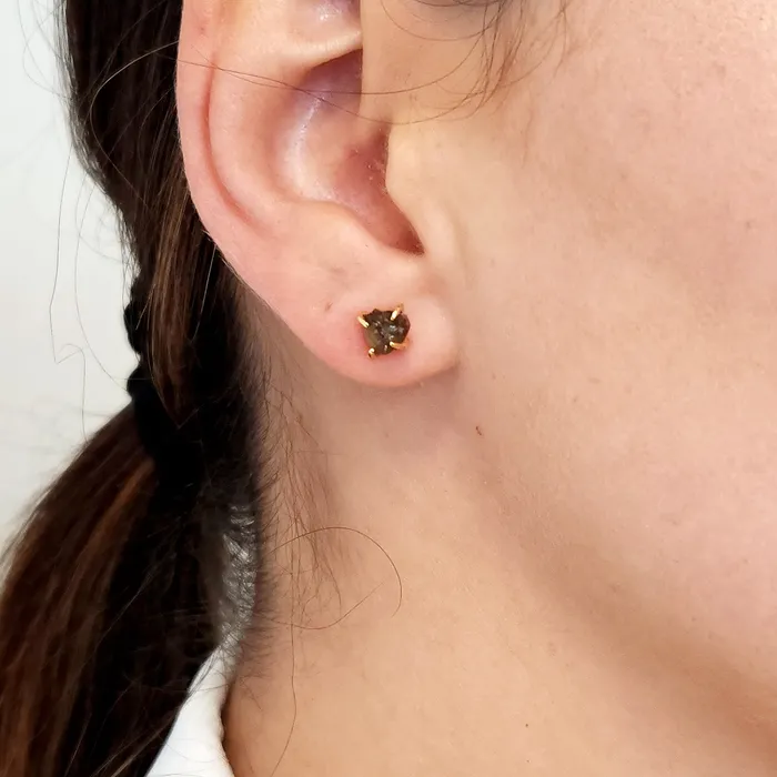 Tiny Raw Smoky Quartz Earrings Uniquelan Jewelry Earrings Tiny Raw Smoky Quartz Earrings Uniquelan Jewelry Earrings