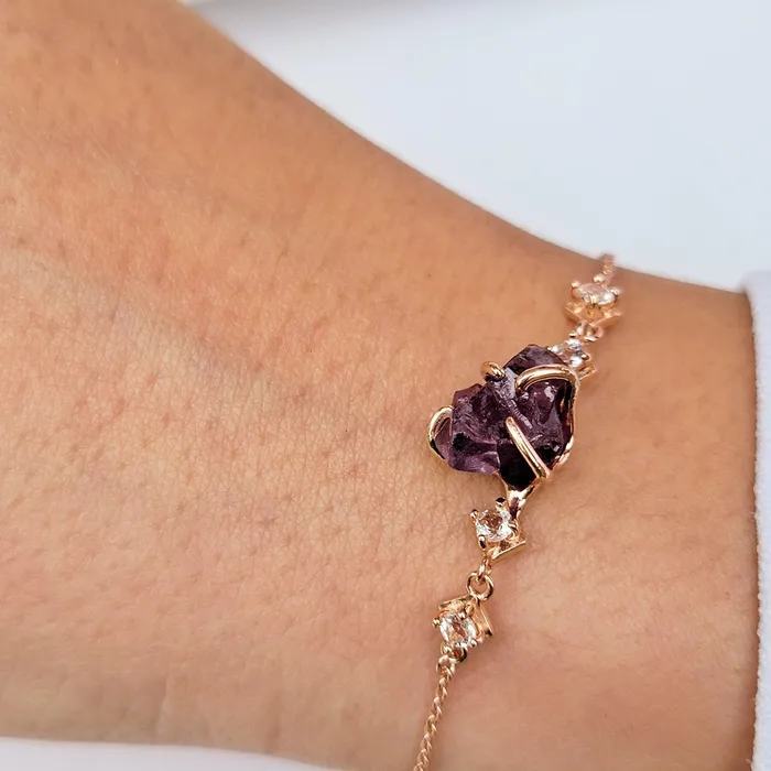 Uniquelan Jewelry Bracelets Raw Alexandrite Stone Bracelet