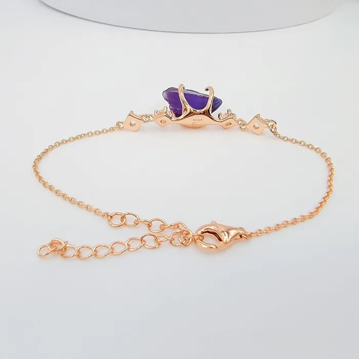 Uniquelan Jewelry Bracelets Raw Alexandrite Stone Bracelet