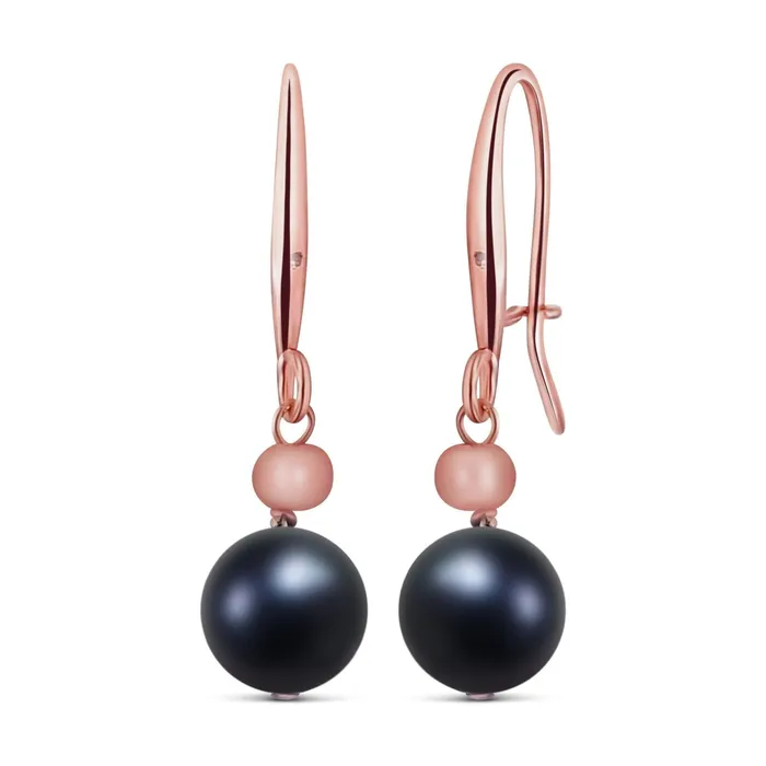 Uniquelan Jewelry Earrings Genuine Freshwater Black pearl drop earrings Uniquelan Jewelry Earrings Genuine Freshwater Black pearl drop earrings