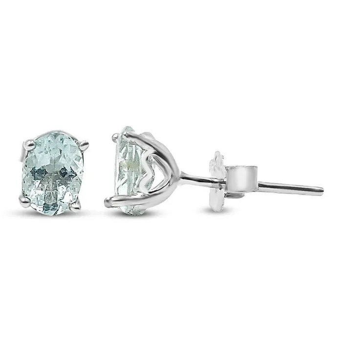 Uniquelan Jewelry Earrings Real Oval Aquamarine Heart Earrings Uniquelan Jewelry Earrings Real Oval Aquamarine Heart Earrings
