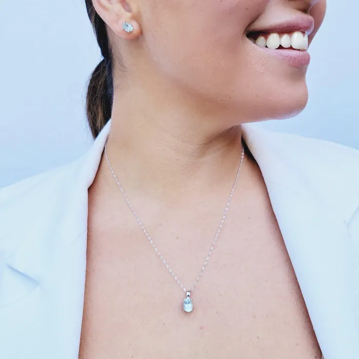 Uniquelan Jewelry Earrings Real Oval Aquamarine Heart Earrings Uniquelan Jewelry Earrings Real Oval Aquamarine Heart Earrings