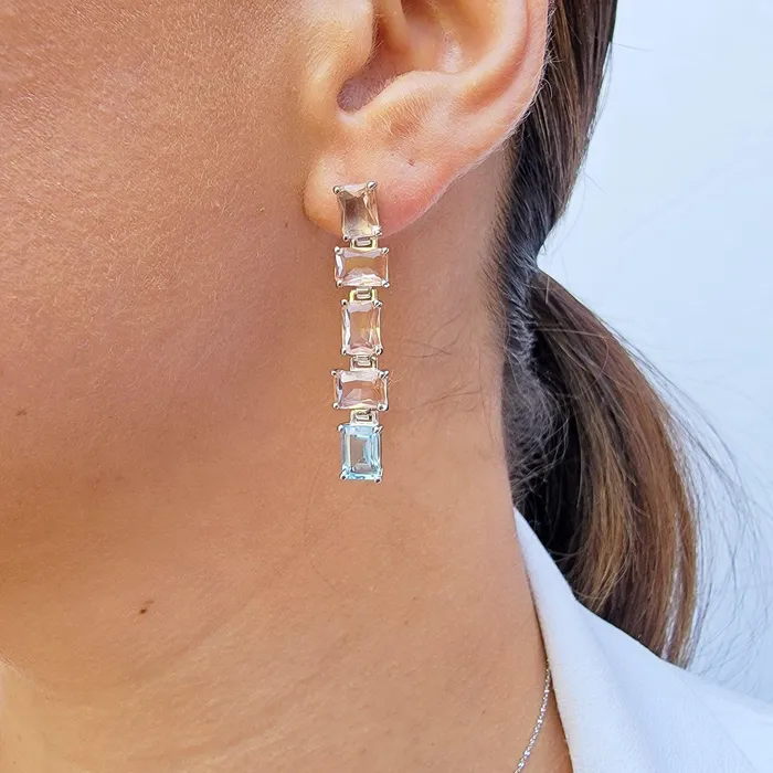 Uniquelan Jewelry Earrings Topaz Signature Drop Earrings