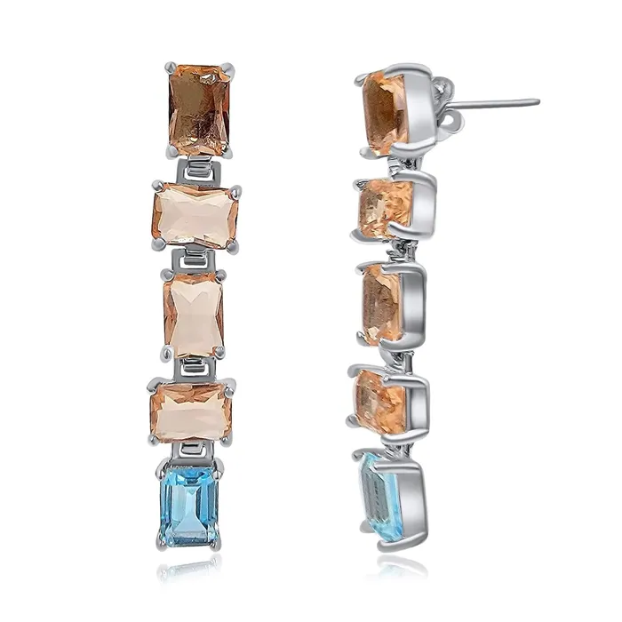 Uniquelan Jewelry Earrings Topaz Signature Drop Earrings
