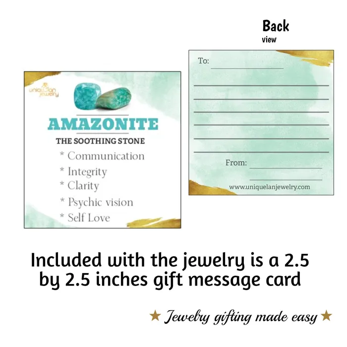 Uniquelan Jewelry Rings Raw Amazonite Stone Ring