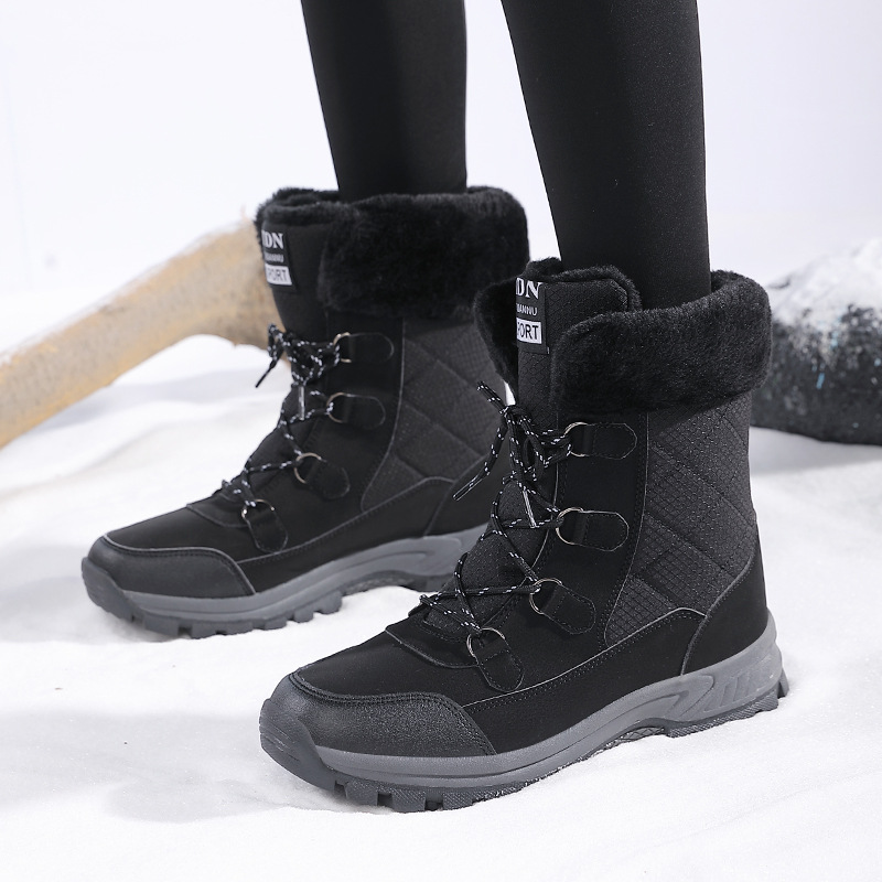 Damen Stiefel & Stiefeletten | Schnür-Bootie Mit Kuscheligem Plüschkragen EN Schuhe Damen